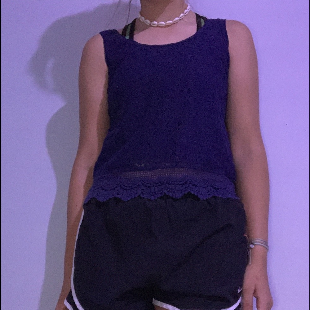 Navy Blue Cropped Tank